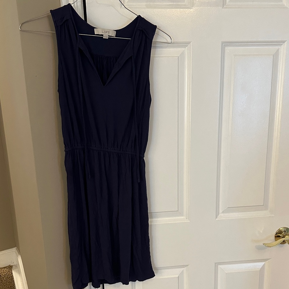 LOFT Dark Blue Sleeveless Dress
